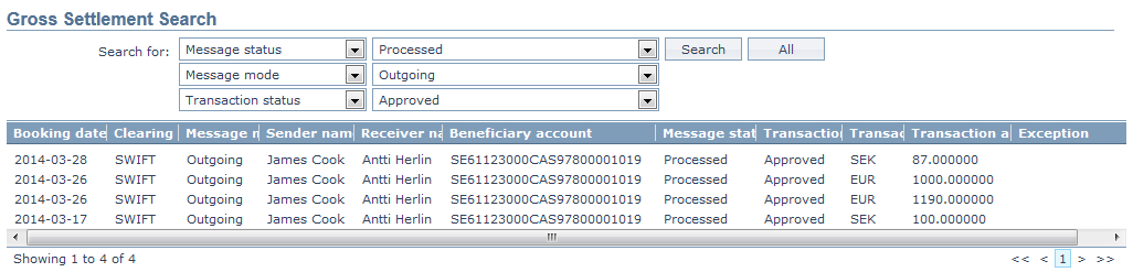 Gross Settlement Search