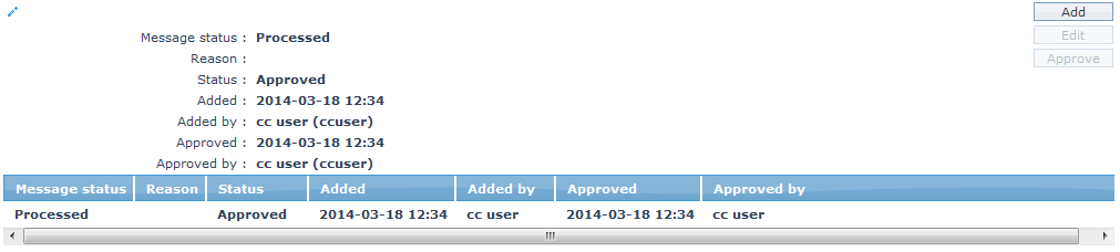 Message status_View screen