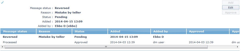 Message Status_Edit view