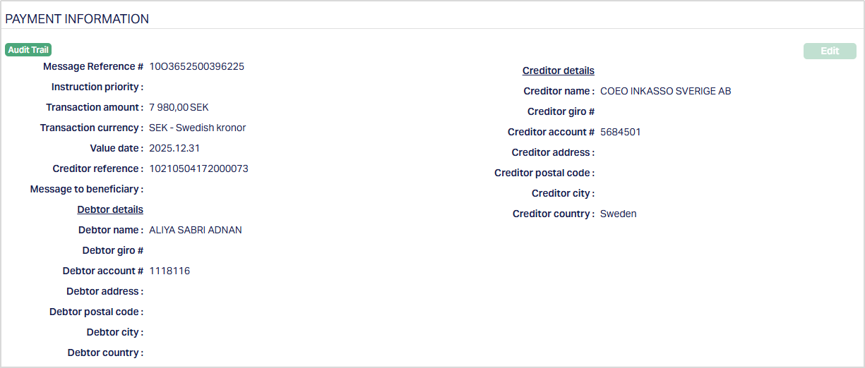 Payment Information_view screen