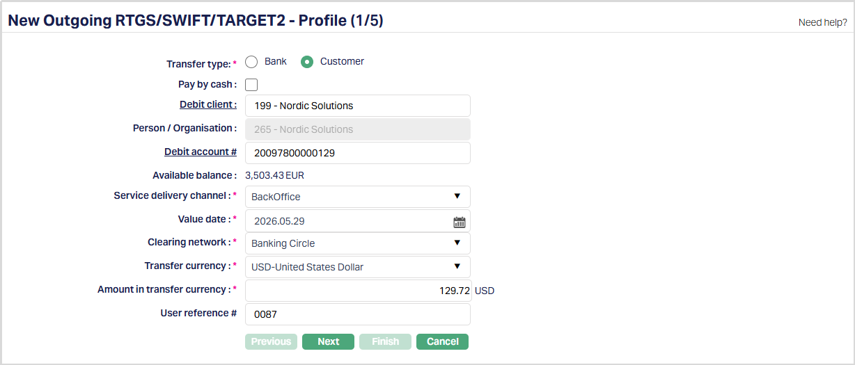 New outgoing RTGS,SWIFT,TARGET2 - Profile1_5