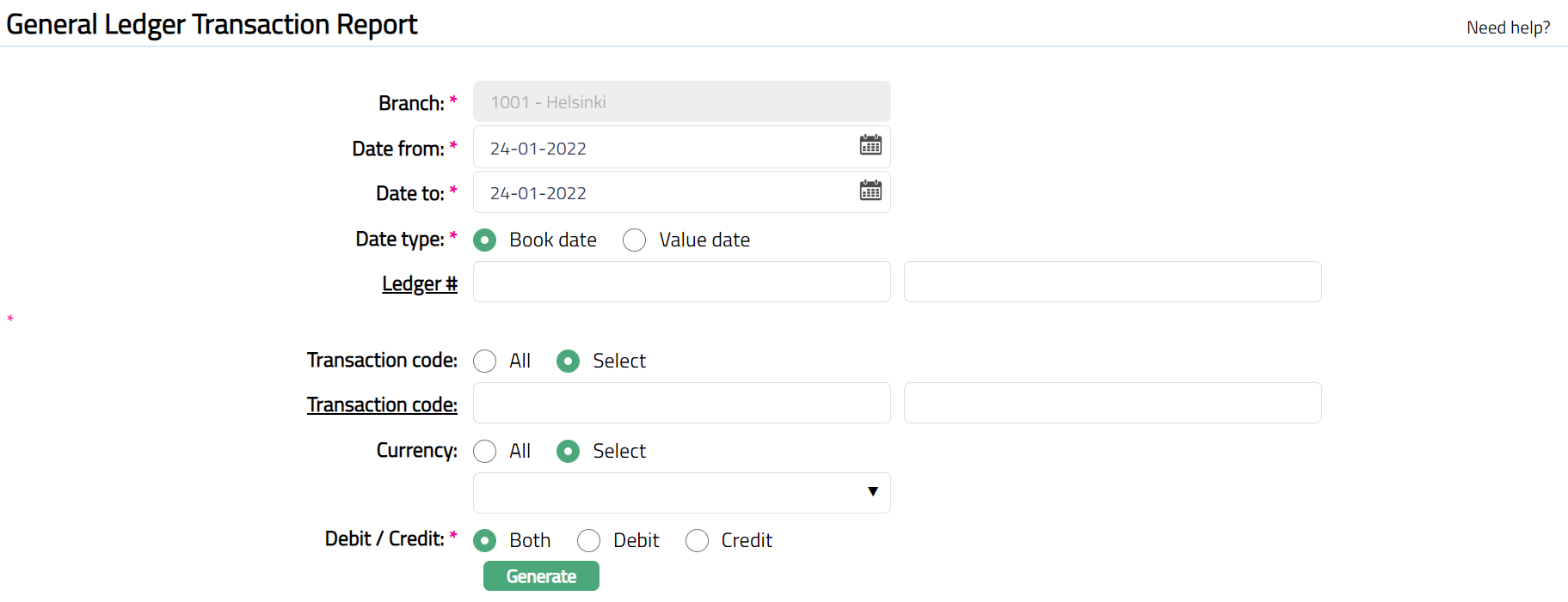 General Ledger Transaction Report | Documentation