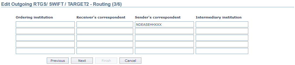 Edit Outgoing RTGS,SWIFT,TARGET2 - Routing
3_6