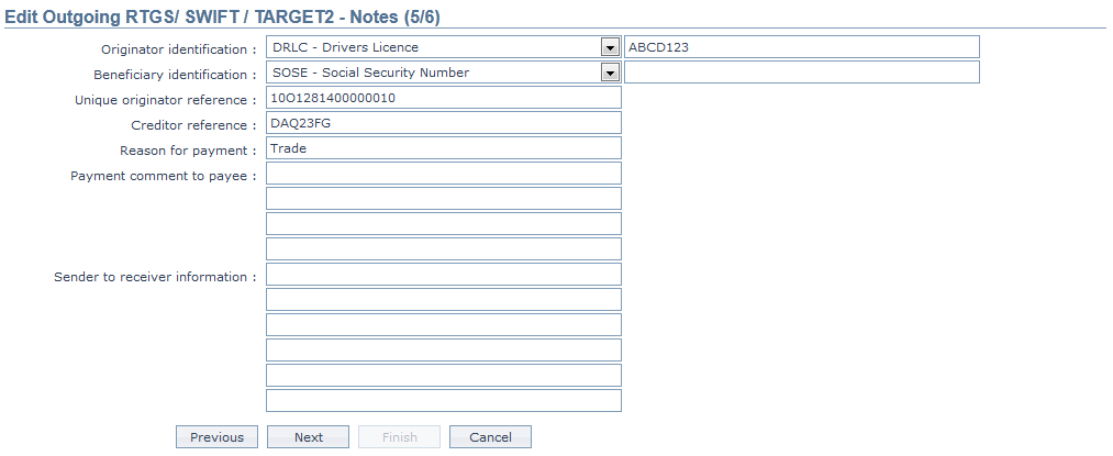 Edit Outgoing RTGS,SWIFT,TARGET2 - Notes
5_6