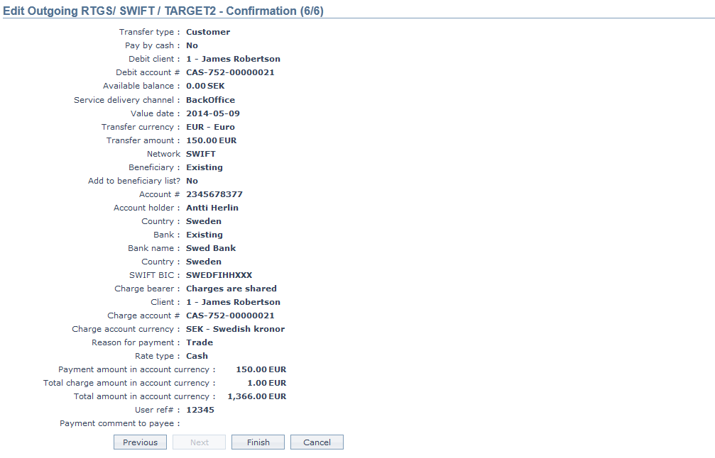 Edit Outgoing RTGS,SWIFT,TARGET2 -
Confirmation6_6