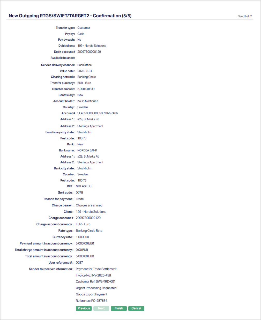 New Outgoing RTGS,SWIFT,TARGET2 - Confirmation
5_5
