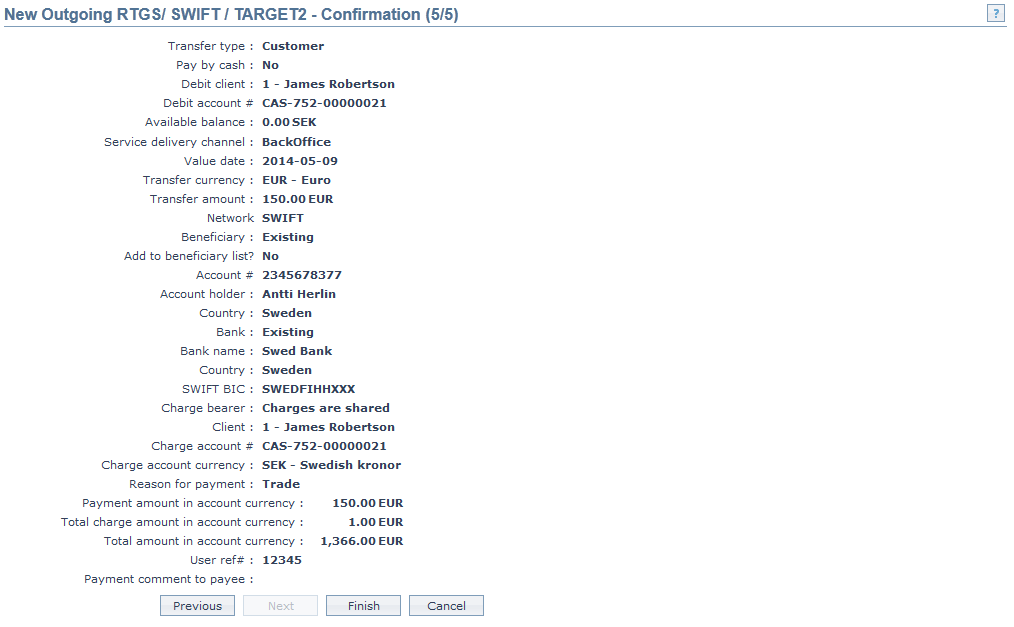 New Outgoing RTGS,SWIFT,TARGET2 - Confirmation
5_5
